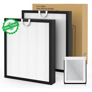 2 Pk Vital 100S Replacement Filter for LEVOIT Vital 100S Purifier H13 HEPA White